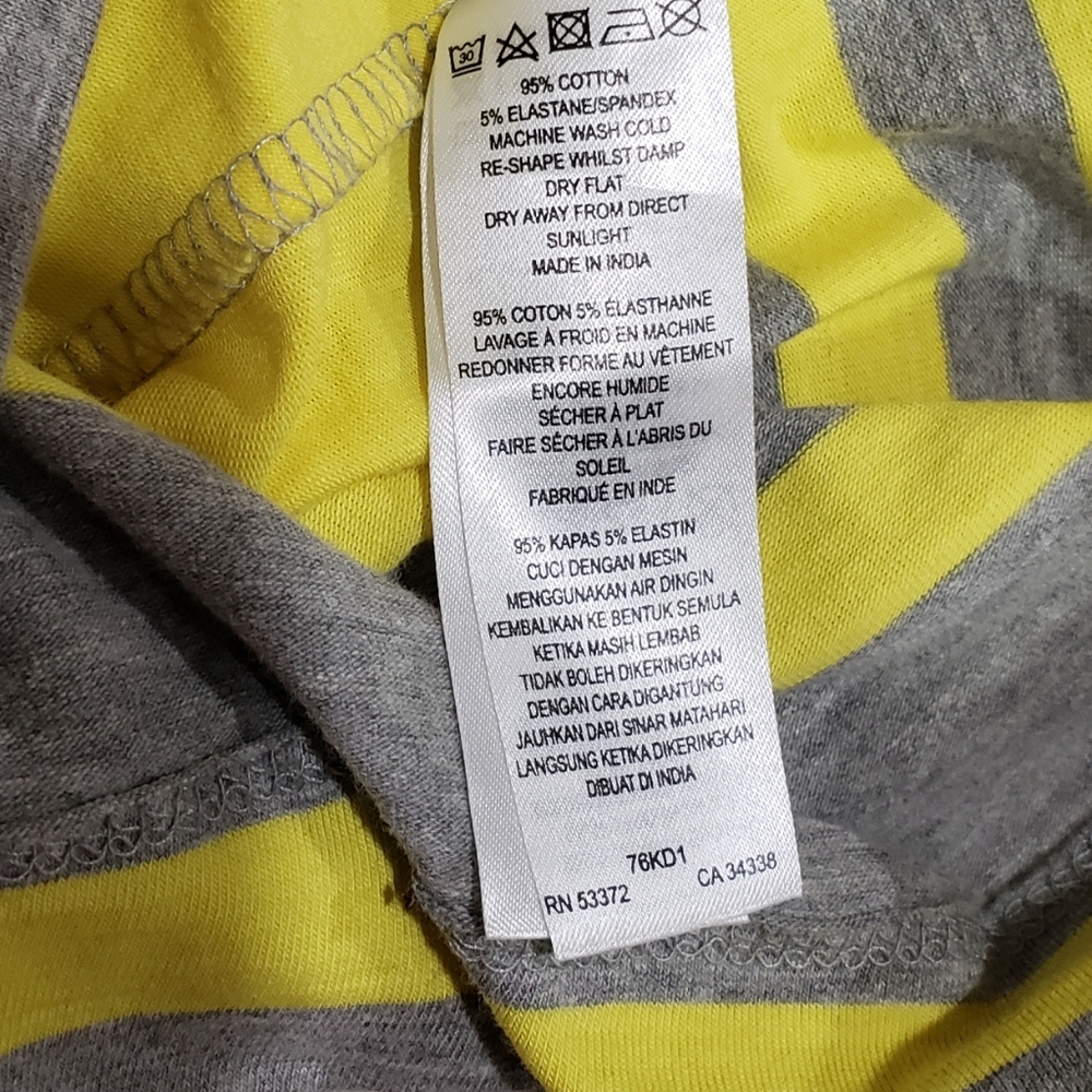 French Connection Striped Yellow/Gray Shirt - Picture 5 of 6